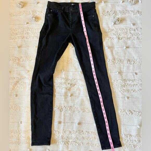 7 for all mankind black mid-rise skinny ankle jeans Size 26 - Picture 8 of 11